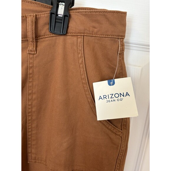 Arizona Jeans Co Women’s Juniors Cargo Pants Brown Argan Oil Sz 11 Drawstrings - Picture 2 of 16